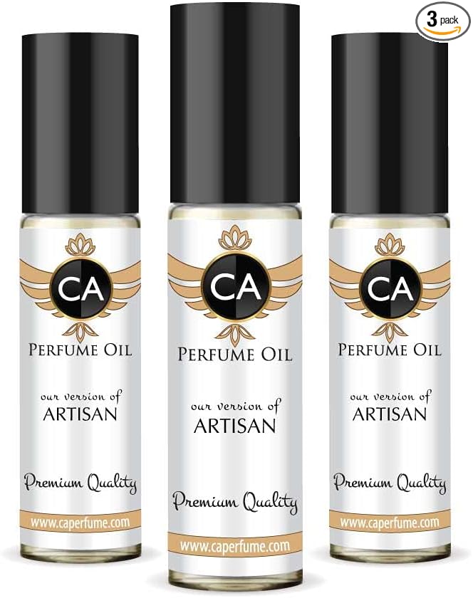 CA Perfume Impression of J. Varvatos Artisan For Men Replica Fragrance Body Oil Dupes Alcohol-Free Essential Aromatherapy Sample Travel Size Concentrated Long Lasting Attar Roll-On 0.3 Fl Oz-X3