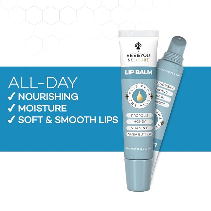 Bee and You Ultra Conditioning, 100% Natural, Moisturizing Lip Balm, Chapstick, Chapped Lips Treatment Severe, Beeswax, Propolis Extract, Raw Honey, Vitamin E, Shea Butter, 10ML
