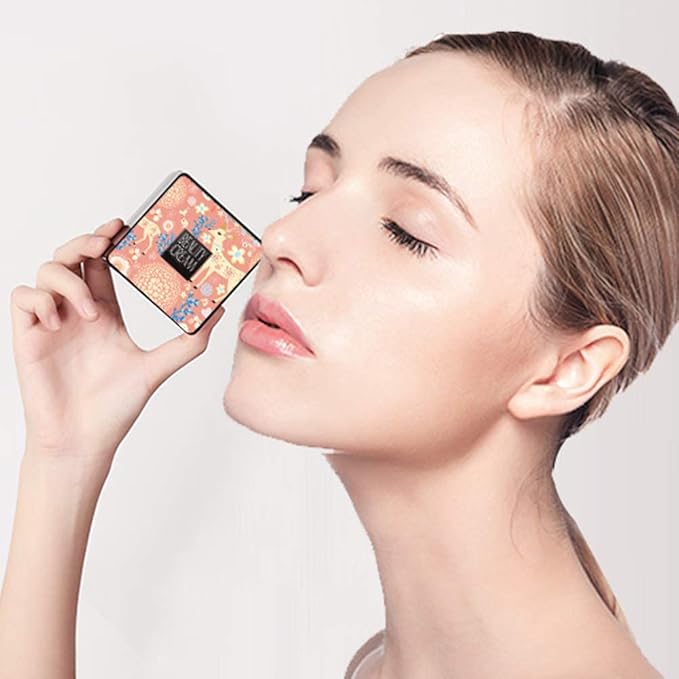 GL-Turelifes Mushroom Head Air Cushion Foundation CC Cream Water Feeling Flawless BB Cream Moisturizing Oil Control, Lightweight & Smoothing Natural Concealer (Apricot)