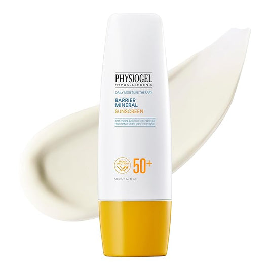 Physiogel Lightweight Moisture Korean Sunscreen, Broad Spectrum SPF 50+, Water Resistant & Safe for Sensitve Skin, Reef Friendly, Paraben-Free, Dermatologically Tested, Korean Skin Care.