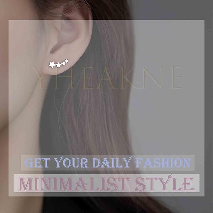 Boho Bar Ear Jacket Earrings Gold Stick Studs Earrings Minimalist Geometric Earrings Bar Ear Crawlers Earrings Jewelry for Women and Girls