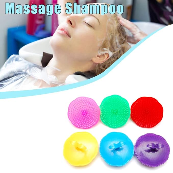 Hair Scalp Massage Shampoo Brush Massager (Assort Color_6 Pack), Color May Vary.