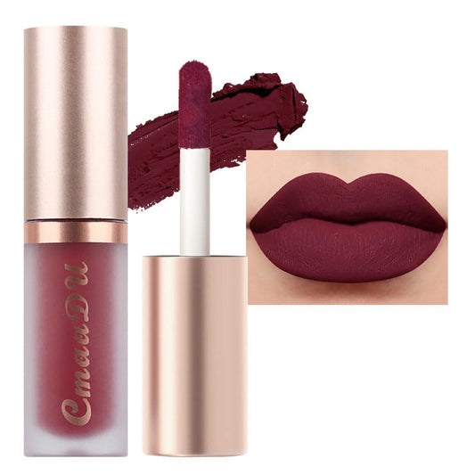 evpct 1Pcs Plum Wine Red Silky Velvet Matte Liquid Lipstick Lip Gloss Set for Women Long Lasting 24 Hours Color Stay Lipstick labiales matte larga duracion mate 24 horas originales 09#