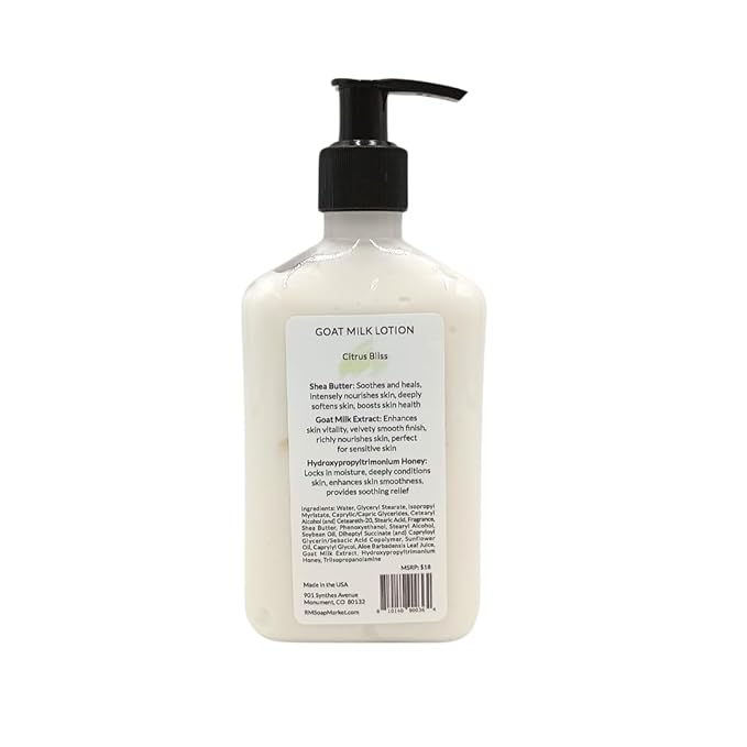 Goat Milk Lotion, Citrus Bliss Fragrance, Hydrating Lotion for Men & Women With Nourishing Goat Milk, Shea Butter, Sunflower Oil & Aloe, Packed With Vitamin A, E & Selenium, 9 Oz
