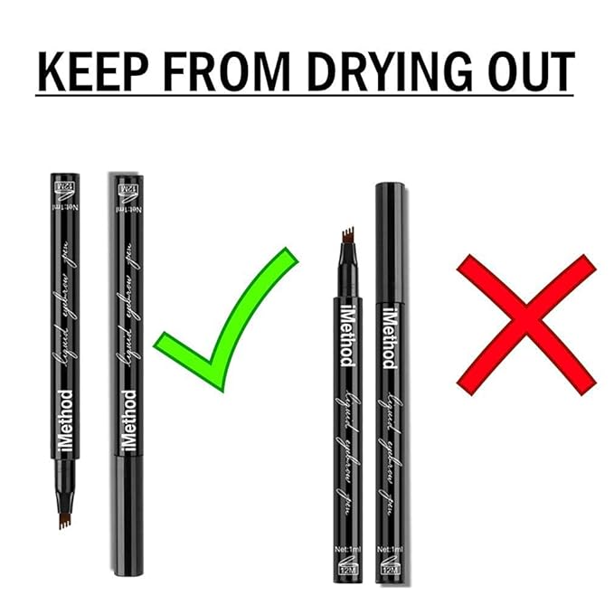 iMethod Eyebrow Pen - iMethod Eye Brown Makeup, Eyebrow Pencil with a Micro-Fork Tip Applicator Creates Natural Looking Brows Effortlessly and Stays on All Day, Dark Brown