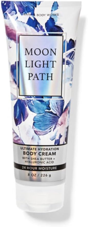 Bath & Body Works - 3 Piece Bundle - Spray - Body Cream - Shower Gel - Full Size and Gift Bag HELLO GORGEOUS (Moonlight Path)