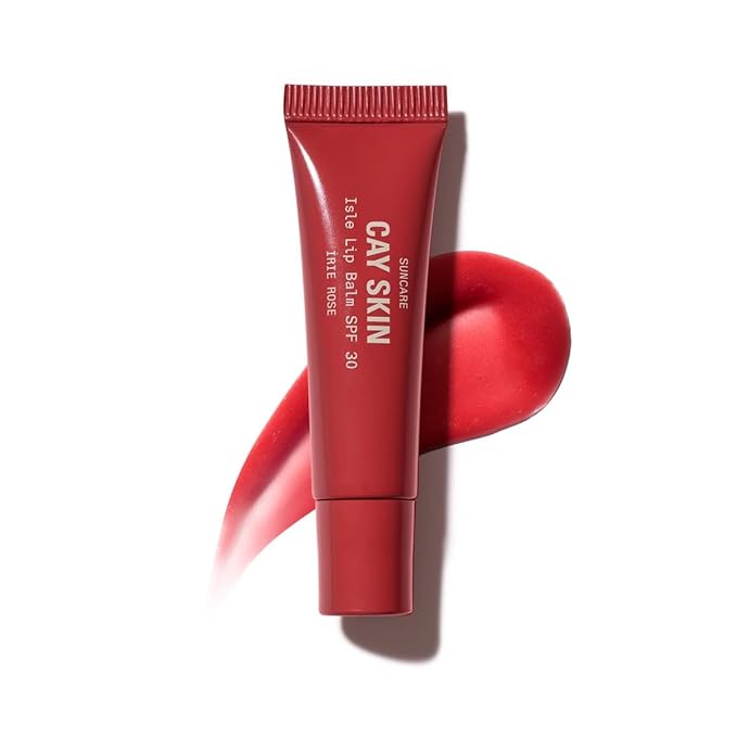 Cay Skin Isle Lip Balm SPF 30 – High Shine, Hydrating + Sheer Lip Gloss in Vanilla Brown Sugar Flavor – Formulated with Natural Ingredients for All Skin Tones – Irie Rose