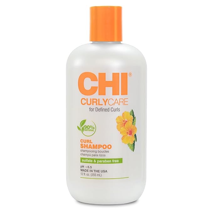 CHI CurlyCare Curl Shampoo, Hydrates Curls, Reduces Frizz & Increases Elasticity & Strength, Sulfate, Paraben, & Cruelty-Free, 12 Oz