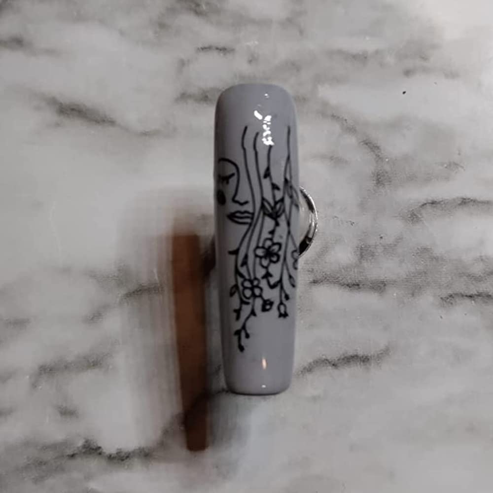 2pcs Large Abstract Face Galaxy Nail Stamping Plates Line Girl Face Pictures Stencil Moon Star Space Nail Picture Design Stamp Templates Mix Flower Leaf Starry Sky Stainless Steel Nail Art Image Plate