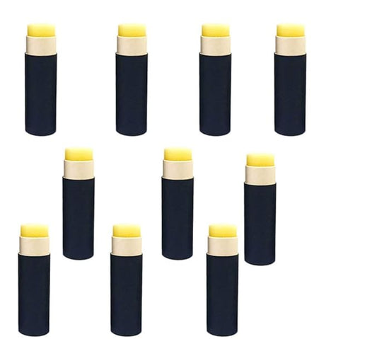 10 Pcs 1 Oz Paperboard Lip Balm Tubes Cardboard Krafts Paper Lipstick Tube Empty Lip Gloss Container Refillable Paper Round Solid Perfume Tube Chapstick Tube DIY Cosmetic Deodorant (Black)