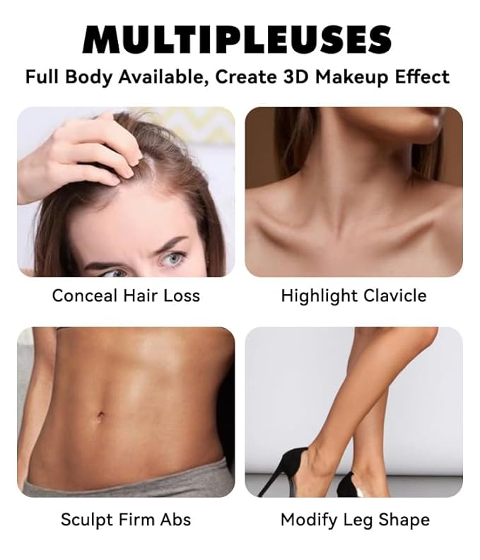 3 Pcs Face Contour Sticks Set, Shades with Highlighter & Contour & Blush Sculpted Complexion Wand Contour Long Lasting Natural Buildable Highlighters Contour Contouring Bronzer (01, 05, 06)