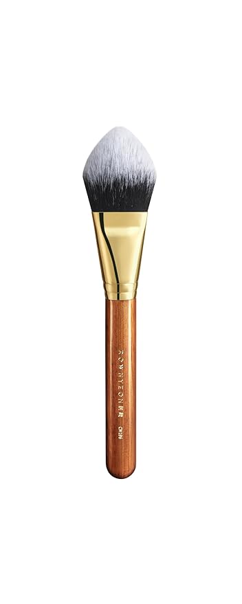 Desert Oak Series BloomFluff Powder Brush - 45mm Giant Heart-Shaped Face Brush for Setting Powder & Bronzer, Luxury Bubinga Handle (CM 196)
