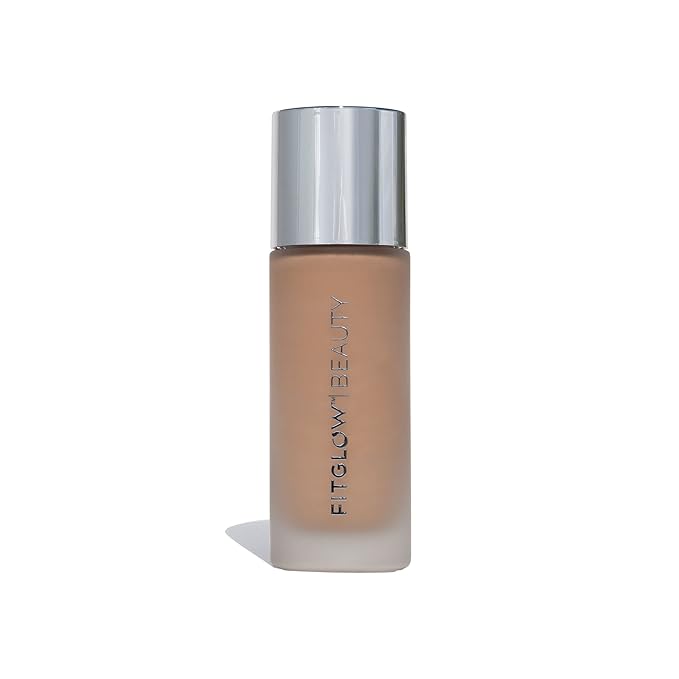 Fitglow Beauty - Natural Foundation+ Photo-Filtering Foundation | Vegan, Woman-Owned Clean Beauty (F4.5 - Tan Neutral, Soft Olive Undertones)