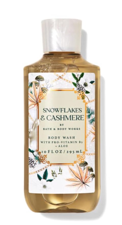 Bath & Body Works - Snowflakes & Cashmere - 3 Piece Bundle - Spray - Lotion Body - Shower Gel - Full Size and Hello Gorgeous Gift Bag.