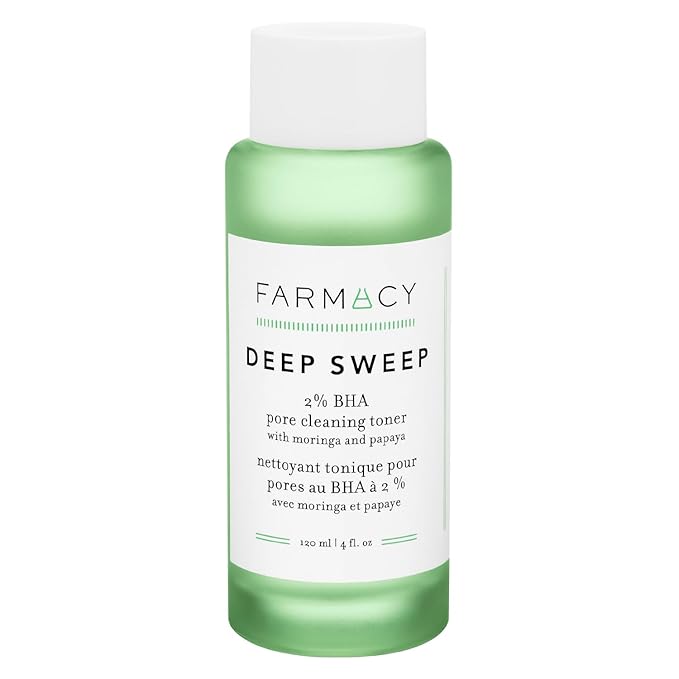 Farmacy 2% Salicylic Acid Toner for Face - Deep Sweep Gentle BHA Exfoliant for Oily Skin - Refines Texture with Papaya Enzymes & Moringa Water for a Healthy-Looking Complexion (100ml)