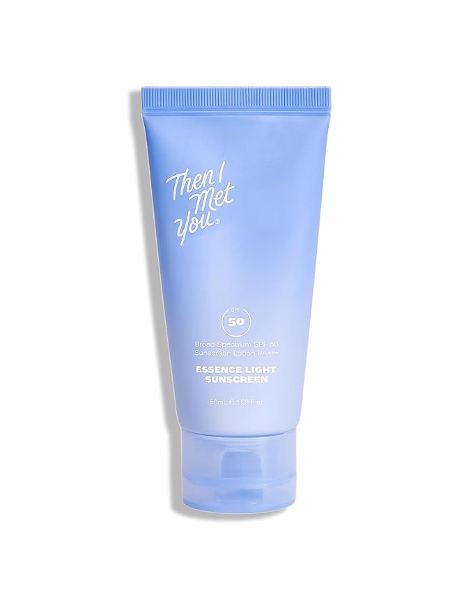 Then I Met You Essence Light Sunscreen, Broad Spectrum SPF 50 Lotion PA+++, with Hyaluronic Acid, Vegan, Cruelty-Free, 1.69 oz