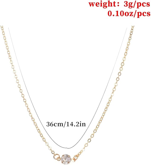 Boho Tiny Crystal Choker Gold Clear Quartz Pendant Necklace Minimal Dot CZ Choker Necklace Simple Everyday Necklace Wedding Necklace Jewelry for Women and Girls Gifts