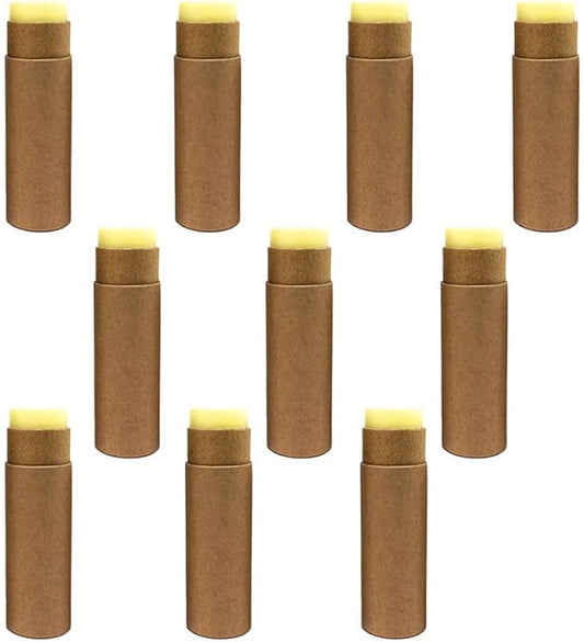 10 Pcs 1oz Cardboard Lip Balm Tubes Kraft Paper Lipstick Tube Empty Lip Gloss Containers Refillable Chapstick Container Round Paper Solid Tube for DIY Cosmetic Samples Lotion Deodorant,Brown