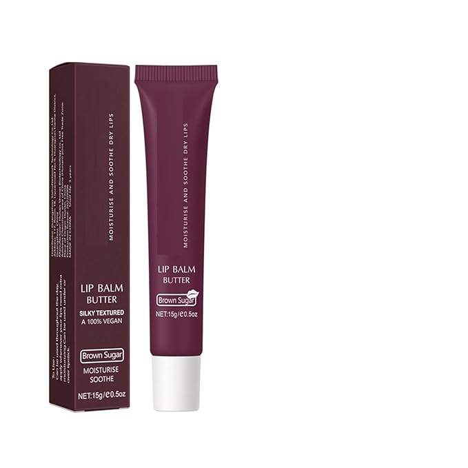 6 Color Hydrating Lip Butter Balm, Moisturizing Lip Repair, Lightweight Nourished Lip Glossy Christmas for Women (03 Brown Sugar)