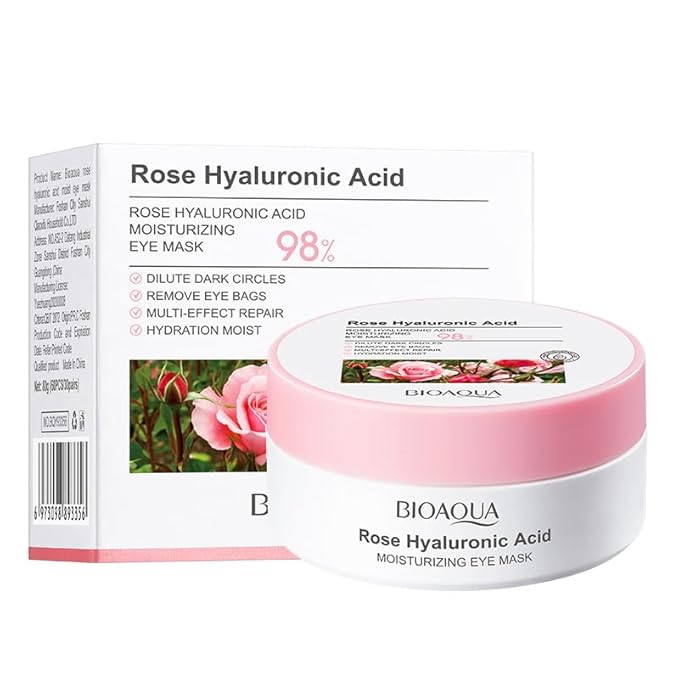 60PCS/30pairs Rose Hyaluronic Acid Moist Eye Mask Nourishing Eye Mask Hydrating Moisturizing Nourishing Eye Zone Eye Mask 80g
