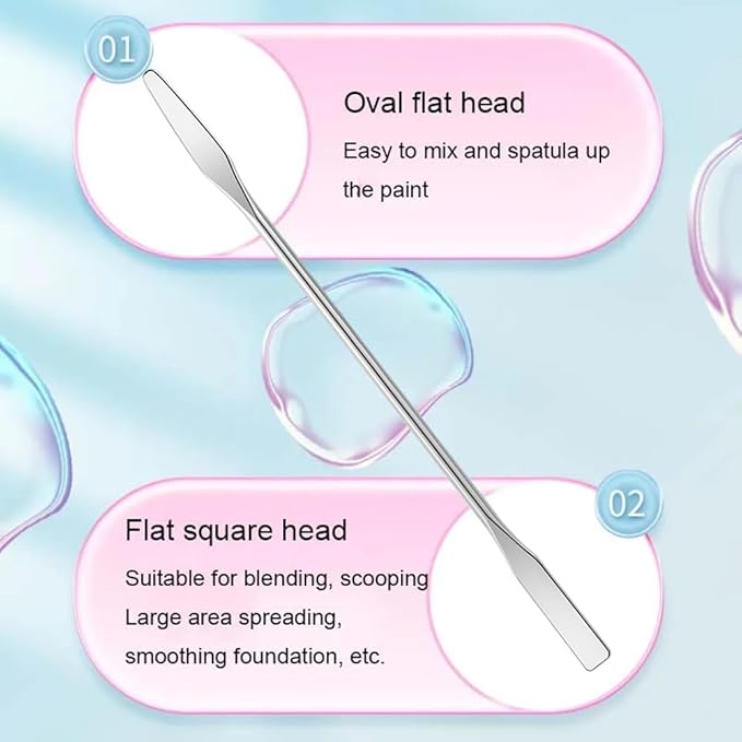 3 Pack Nail Art Palette with 3 Pcs Spatula Makeup Tray Foundation Mixing Palette Professional Cosmetic Stiring Tools for Women and Girls Liquid Foundation Lipstick Concealer