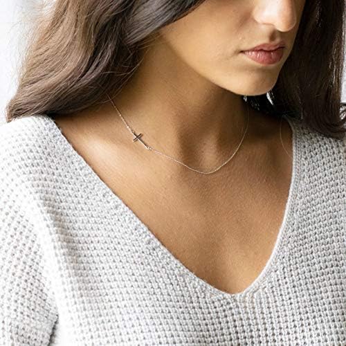 Dainty Cross Pendant Necklace Choker Necklace Chain Christian Necklaces Jewelry for Women and Girls