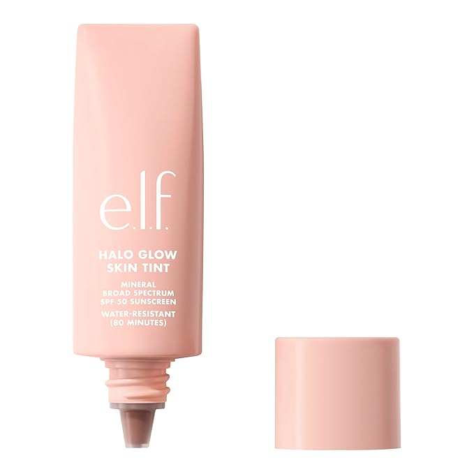 e.l.f. Halo Glow Skin Tint SPF 50, Tinted Moisturizer For Light, Buildable Coverage, Creates A Natural Glow, Vegan & Cruelty-Free, 15 Deep Cool