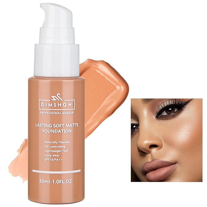 Flawless Matte Liquid Foundation Makeup, Vegan & Cruelty-Free, Liquid Oil-Free Foundation Face Makeup for Combination & Oily Skin, Longwear Medium-Full Coverage (10, 30ml)
