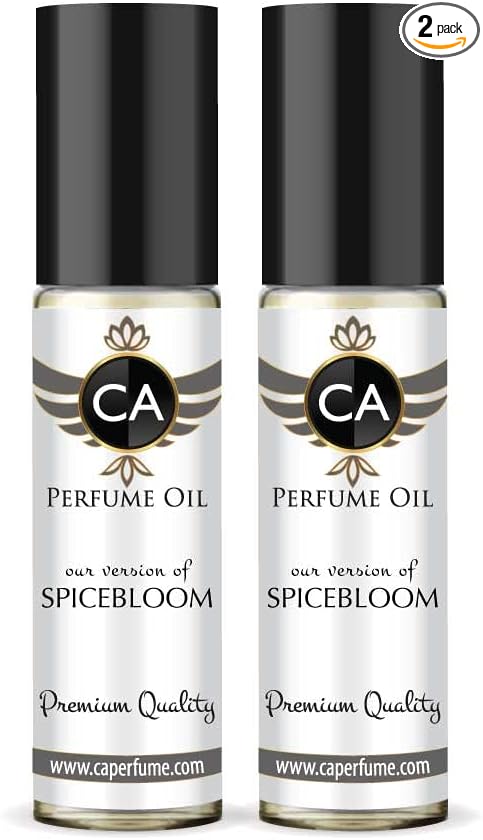 CA Perfume Impression of Victor & R. Spicebloom For Men Replica Fragrance Body Oil Dupes Alcohol-Free Essential Aromatherapy Sample Travel Size Concentrated Long Lasting Attar Roll-On 0.3 Fl Oz-X2