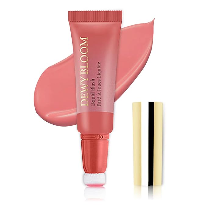 Blush Beauty Wand, Liquid Face Blush Contour Wand with Cushion Applicator, Smooth Cream Blush Wand Natural Matte Finish, Lightweight Blendable Blush Stick Makeup for Cheek,103 Cool Pink