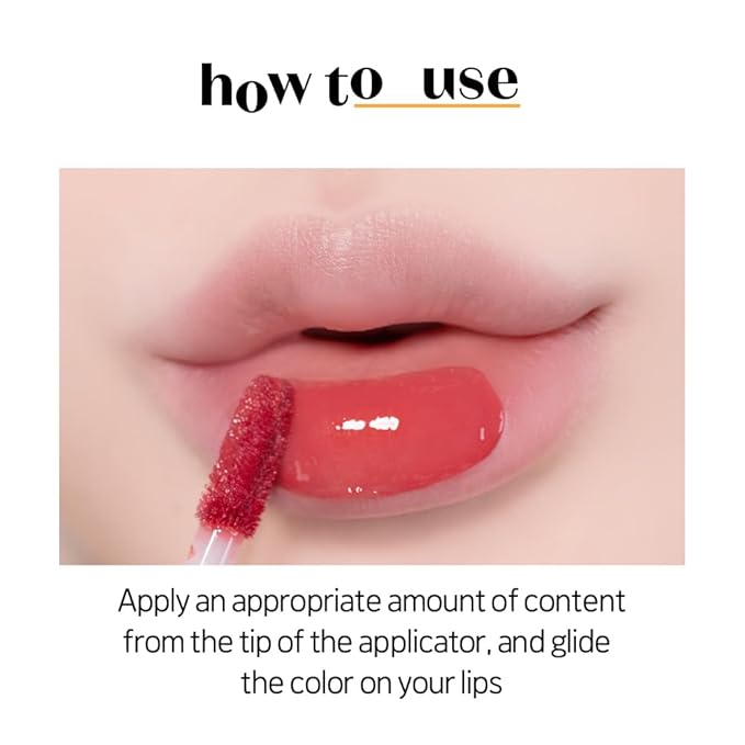 ETUDE Over Glowy Lip Stain Tint #1 Scented Rose | Non-Sticky Vegan Lip Tint | Moisturized & Long-lasting Lip Gloss | Daily Tint for Dry Lips K-beauty