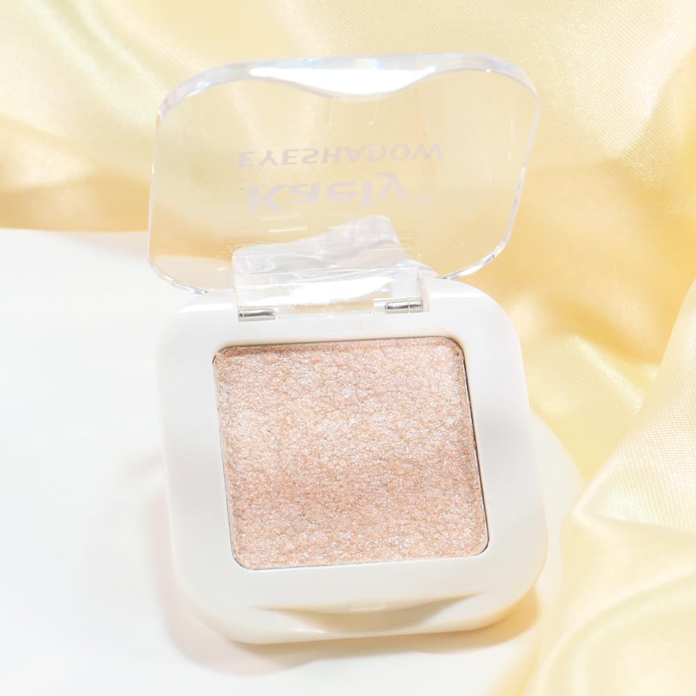 Glitter Singe Eye Shadow Palette Makeup, Pearl White Glitter Monochrome Eyeshadow For Old Women, Mini Pressed Pigmented Waterproof Sombras Para Ojos, Vegan, Talc, Paraben & Cruelty Free, 12