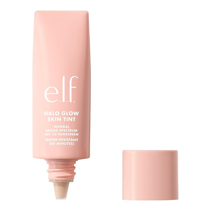 e.l.f. Halo Glow Skin Tint SPF 50, Tinted Moisturizer For Light, Buildable Coverage, Creates A Natural Glow, Vegan & Cruelty-Free, 7 Medium Warm