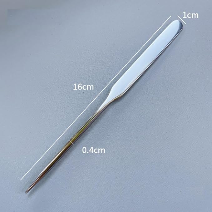 5 Pieces Stainless Steel Makeup Spatula Foundation Mixing Tool Eye Cream Spoon Foundation Spatula Cosmetic Skincare Spatula Nail Art Makeup Stirring Rod for Home Beauty Salon, Silver