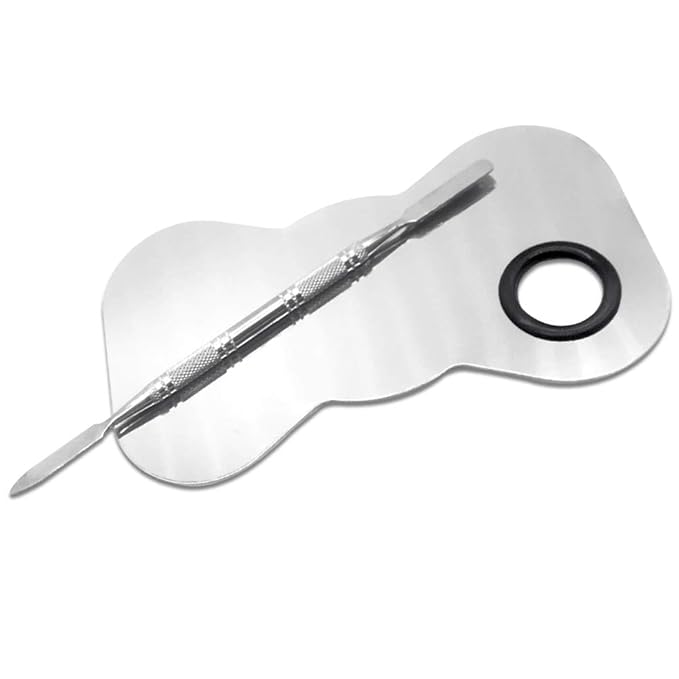 2 Pack Professional Makeup Palette, 2 Types Pro Lady Stainless Steel Cosmetic Artist Spatula with Spatula Tool for Mixing Foundation