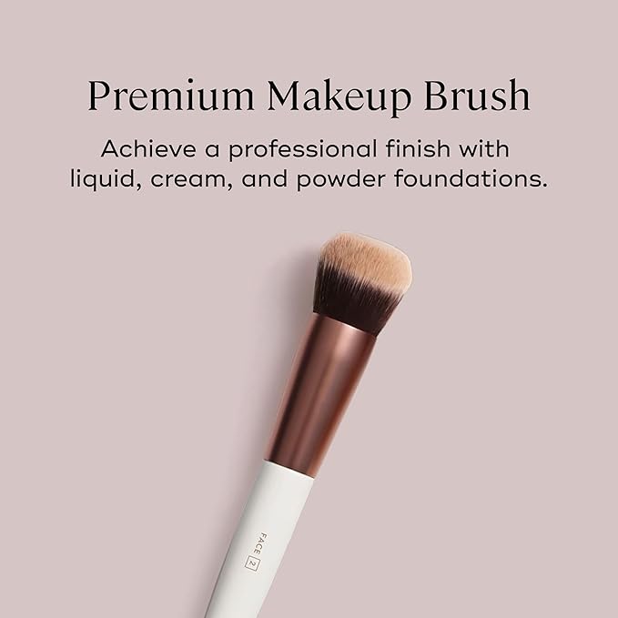 EVER Foundation Brush, Professional Face Makeup Brushes for Liquid and Powder Foundation, Contoured Foundation Brush, Vegan and Cruelty-Free