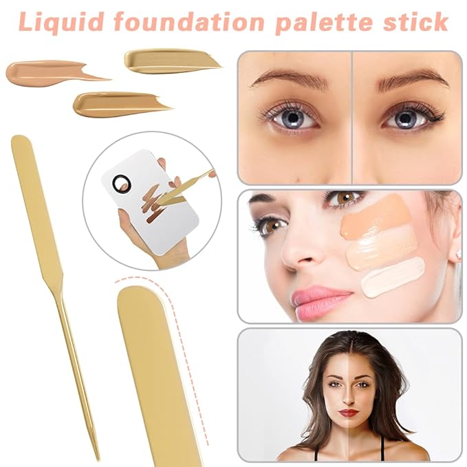 5PCS Makeup Mixing Palette, Stainless Steel Cosmetic Makeup Palette With Spatula Makeup Artist Tool, Professional Cosmetic Mixing Makeup Palette For Mixing Eye Shadow/Eyelash/Nail Art/Foundation