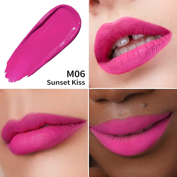 Oulac Matte Pink Lipstick for Women, Long Lasting Liquid Lipstick High Impact Lip Color Full Coverage Lip Makeup with Vitamin E Waterproof Formula,Vegan