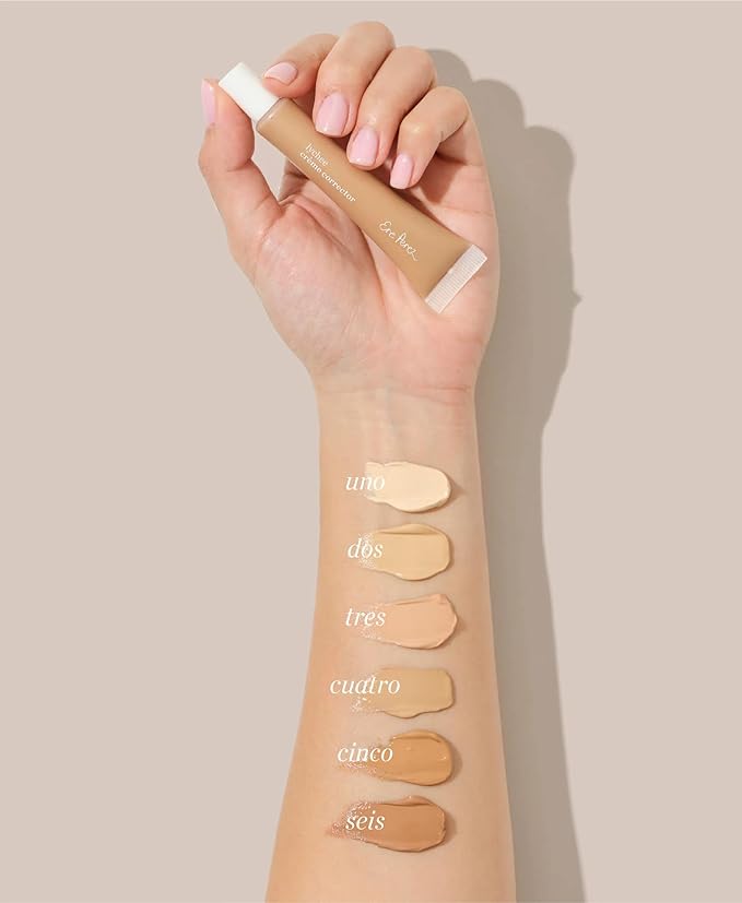 Ere Perez - Natural Lychee Crème Corrector | Vegan, Cruelty-Free, Clean Beauty (Cuatro – Soft Flax, 0.33 oz | 10 ml)