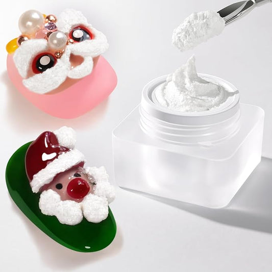 Double Rhythm 3D Nail Gel Solid Sculpting Gel for Nail Art Non-Sticky Hard Gel for Building Carving Molding Nail Extension Soak Off UV/LED Salon Home DIY 0.5 Oz (Gypsum White)