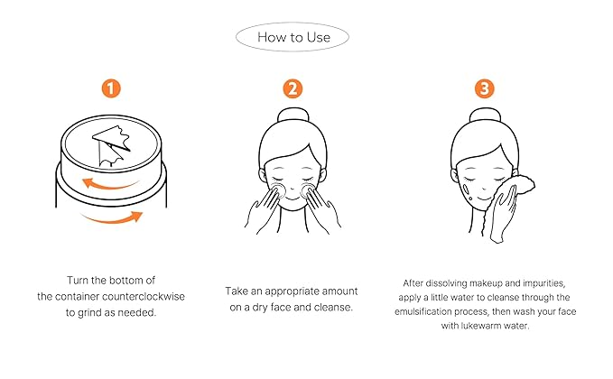 Grinder Cleansing Balm Korean Makeup Remover Hydrating Facial Wash for All Skin Types Sorbet texture 1.76 Ounce (Pack of 1)