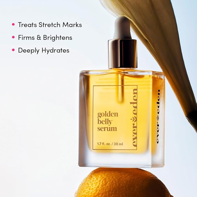 Evereden Mama Must-Have DUO - Golden Belly Stretch Mark Oil 30ml & Nourishing Stretch Mark Cream 50ml - Derma-Developed Clean & Vegan Maternity Skin Care for Stretch Mark Reduction & Skin Hydration