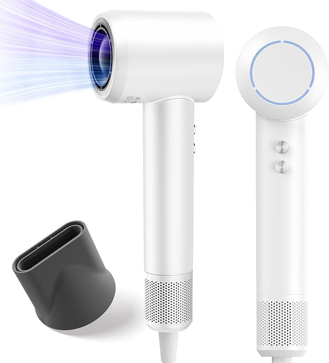 Hair Dryer, Ionic High-Speed Blow Dryer for Fast Drying with Brushless Motor, Portable Professional Hair Dryers with Magnetic Concentrator, Quiet Compact Hairdryer for Women & Men, Travel/Home/Salon