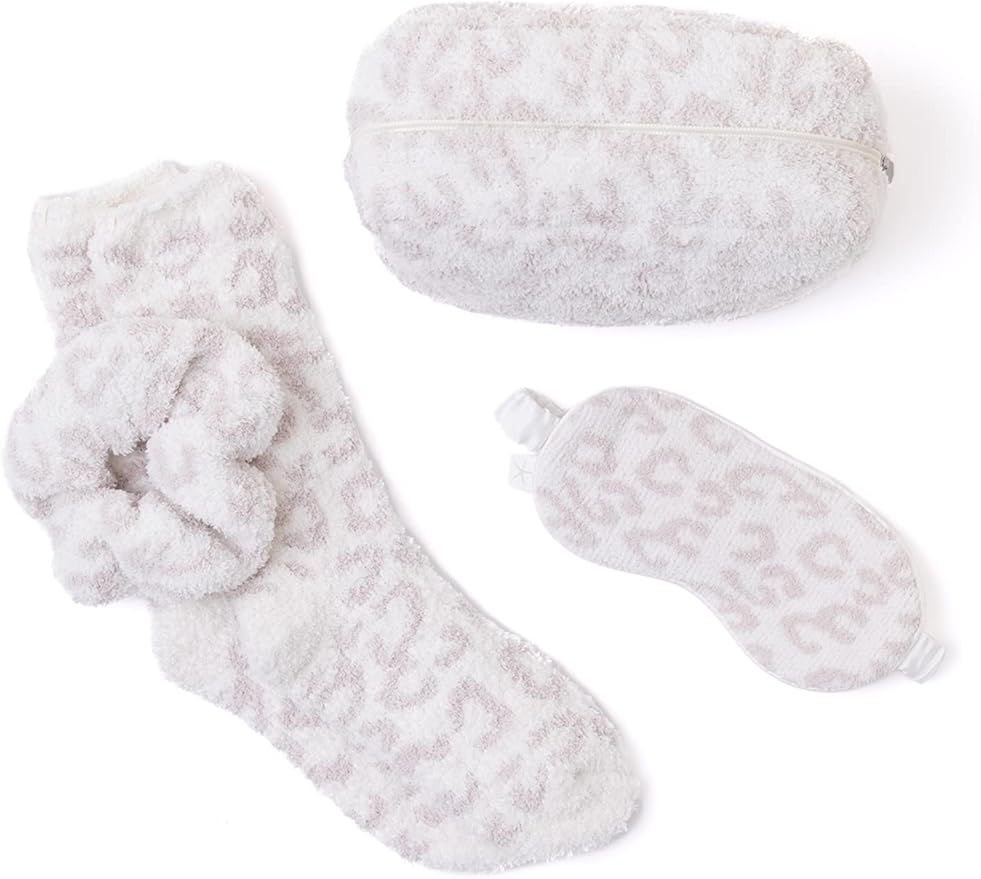Barefoot Dreams In The Wild Eye Mask, Scrunchie, Socks Set Cream/Stone One Size