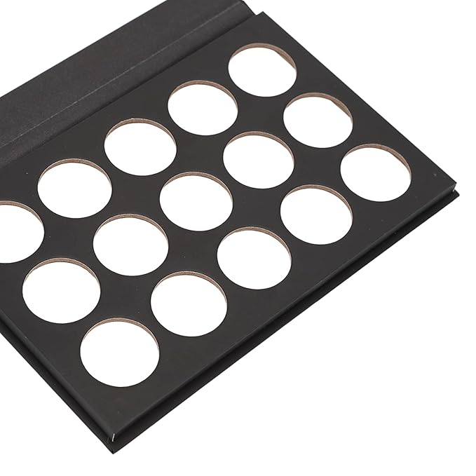 DIY Empty Eyeshadow Palette, Empty Makeup Palette, Black 15 Compartment Empty Makeup Palette for Blush Bronzer Powder