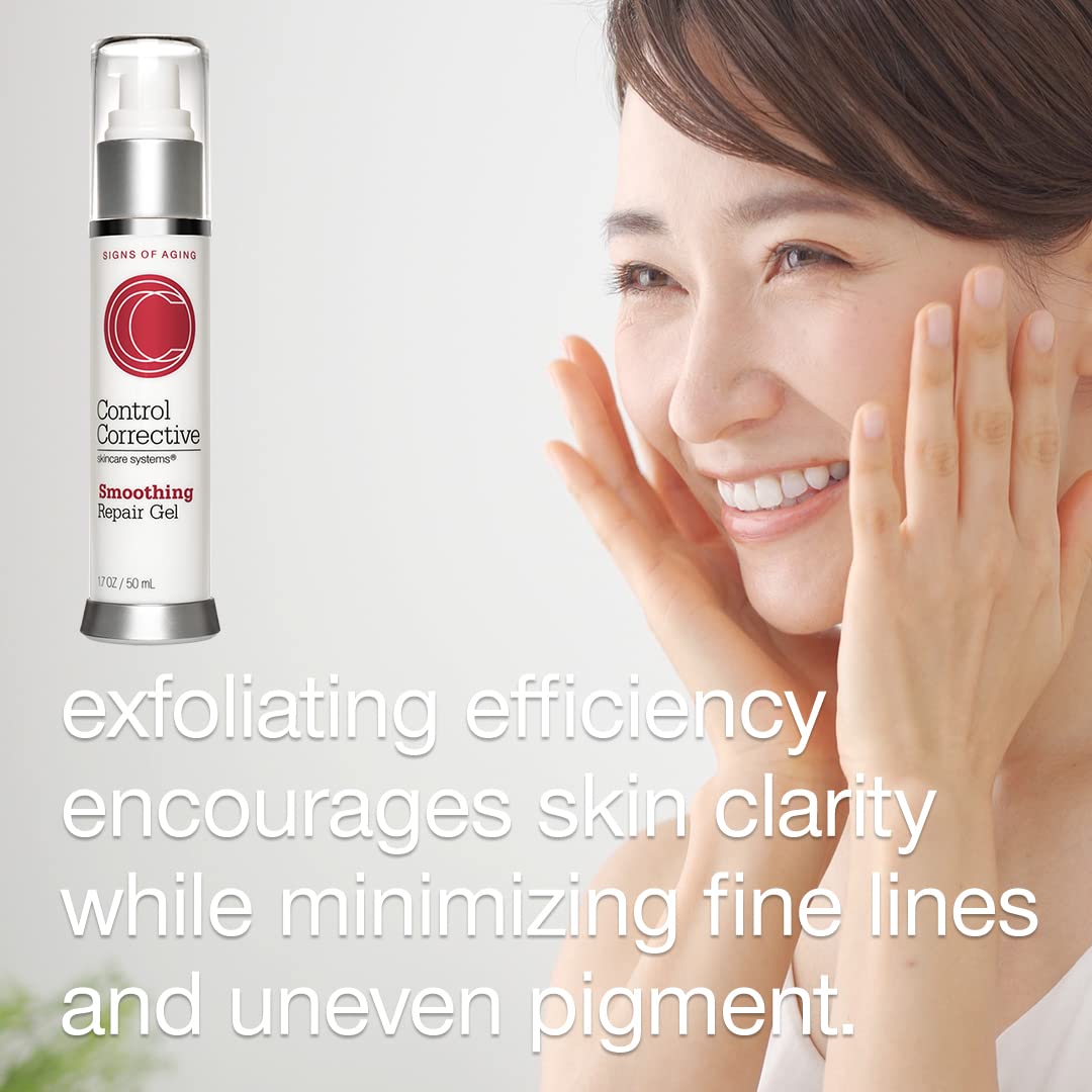 CONTROL CORRECTIVE Smoothing Repair Gel, 1.7 Oz - Anti-Aging Gel, Combination Of Glycolic & Lactic Acids, Maintains Skin Clarity, Reducing Fine Lines & Wrinkles, Exfoliation, Adds Luminosity, Balances