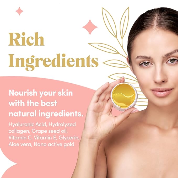 24K Gold Collagen Under Eye Mask - Bright Eyes Anti Aging Treatment