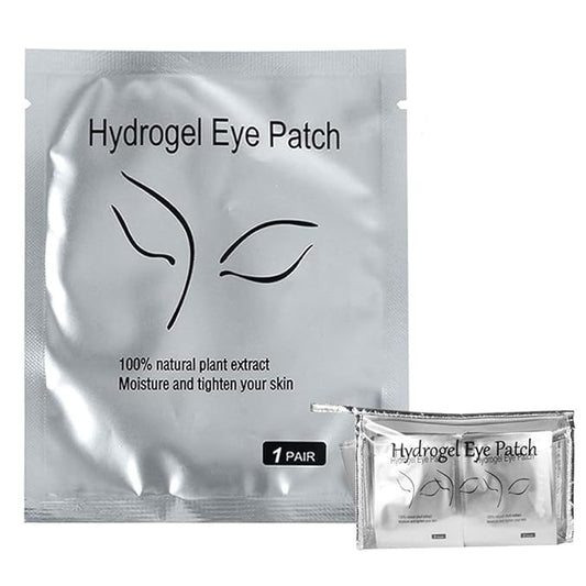 Eyelash Extension Eye Pad, 100 Pairs Under Eye Pads, Lint Free DIY False Lash Extension Beauty Makeup Hydrogel Gel Eye Patches with Transparent Cosmetic Bag