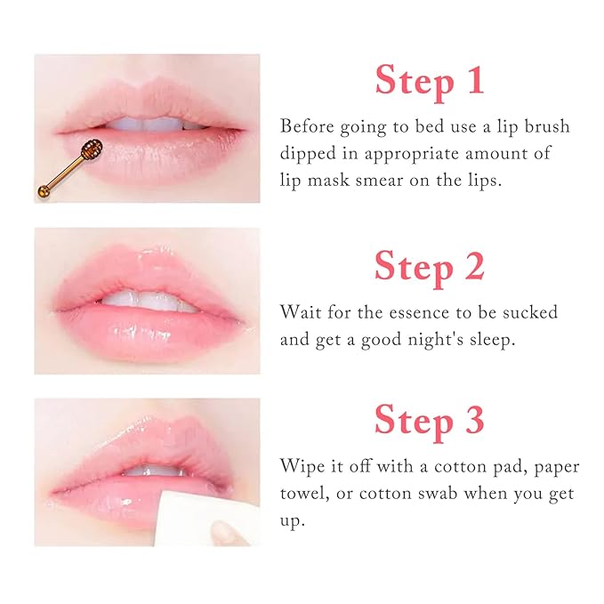 4PCS Bee Lip Balm Honey Lip Balm,Exfoliating Honey Pot Lip Balm Sleeping Lip Mask with Brush, Hydrating & Prevention Dry and Cracked, Lip Scrubs Exfoliator & Moisturizer