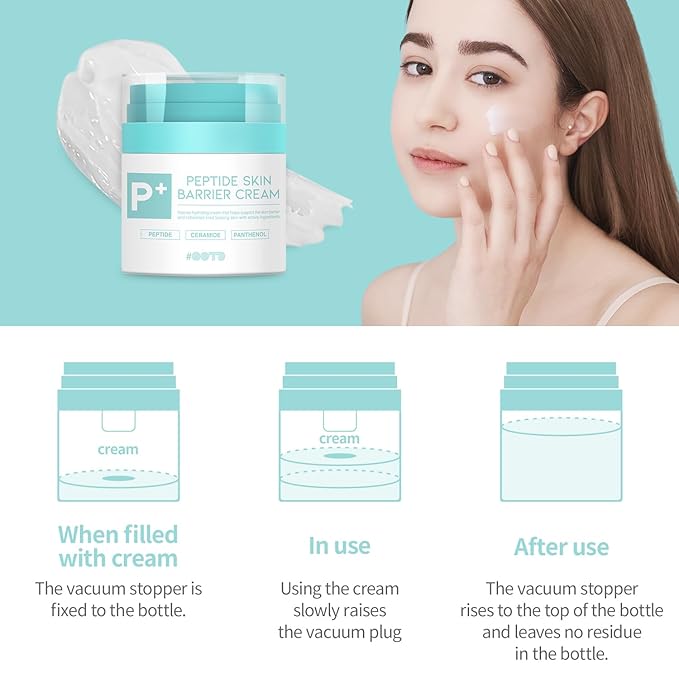 #OOTD Peptide Moisturizer Cream For Face, Dry Sensitive Skin Protection Barrier Cream For Aging Skin, Anti Aging, Hydrating, Peptide, Ceramide, Panthenol (1.69 FL.OZ)